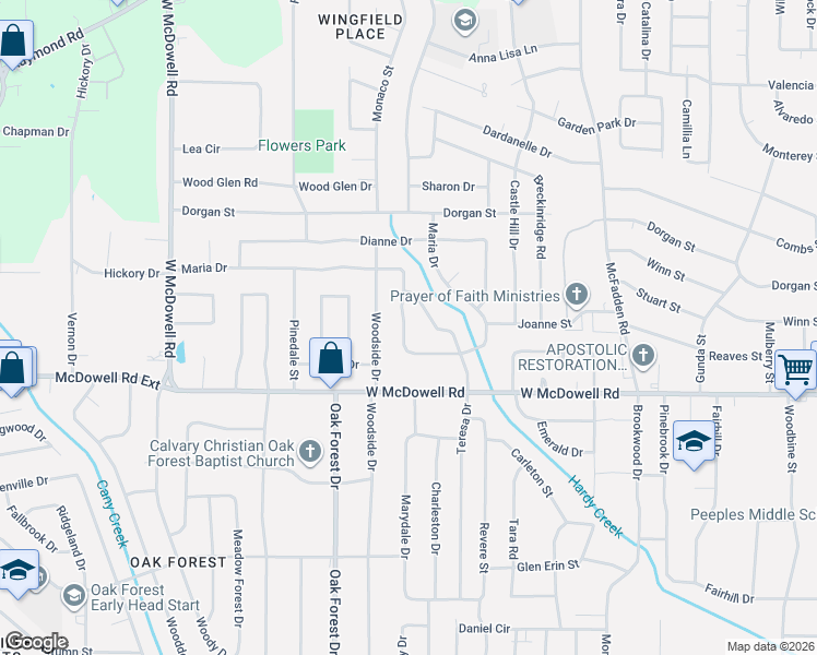 map of restaurants, bars, coffee shops, grocery stores, and more near 1333 Maria Drive in Jackson