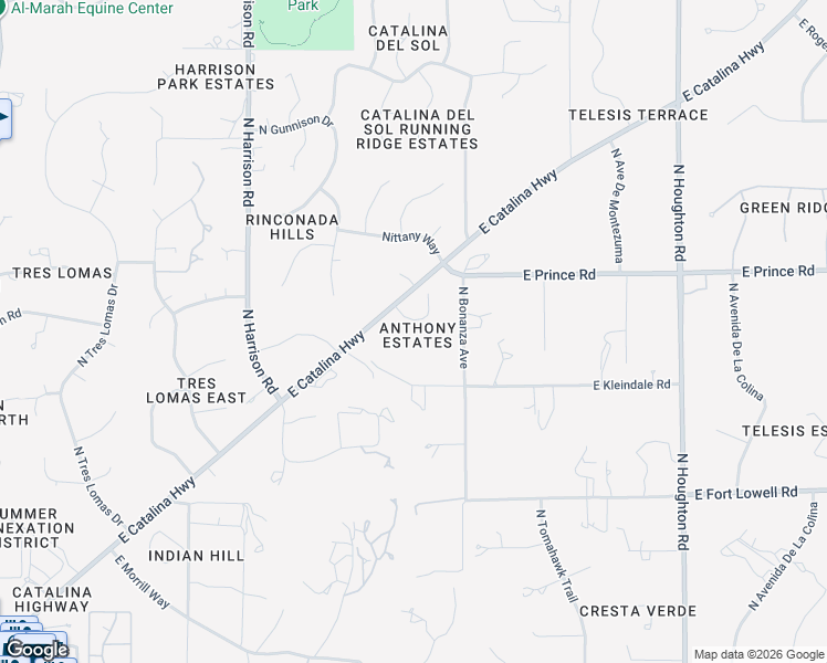 map of restaurants, bars, coffee shops, grocery stores, and more near 3550 North Molino Canyon Place in Tucson