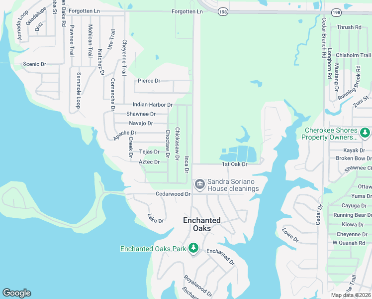 map of restaurants, bars, coffee shops, grocery stores, and more near 6136 Chickasaw Drive in Mabank