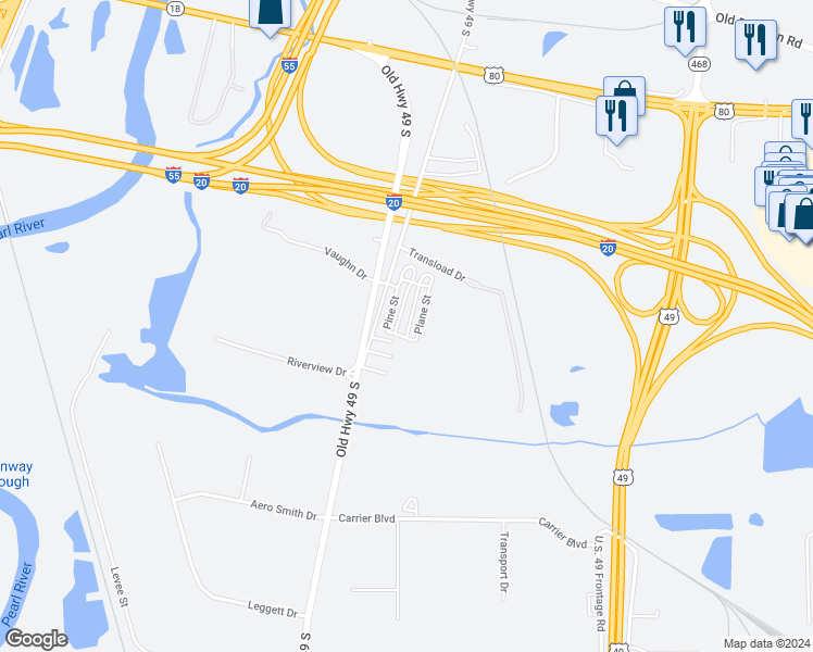 map of restaurants, bars, coffee shops, grocery stores, and more near Meadow Street in Richland