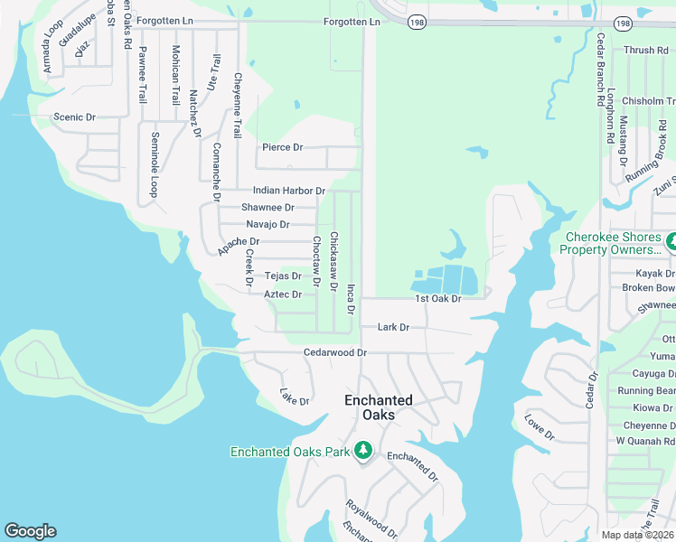 map of restaurants, bars, coffee shops, grocery stores, and more near 6136 Chickasaw Drive in Mabank