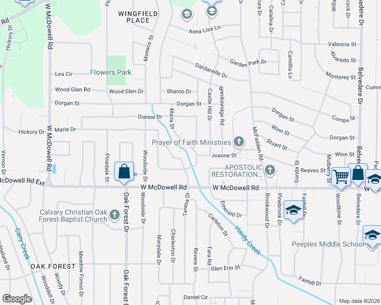 map of restaurants, bars, coffee shops, grocery stores, and more near 1111 Maria Dr in Jackson