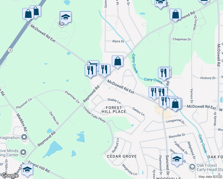 map of restaurants, bars, coffee shops, grocery stores, and more near 3035 Autumn Place South in Jackson