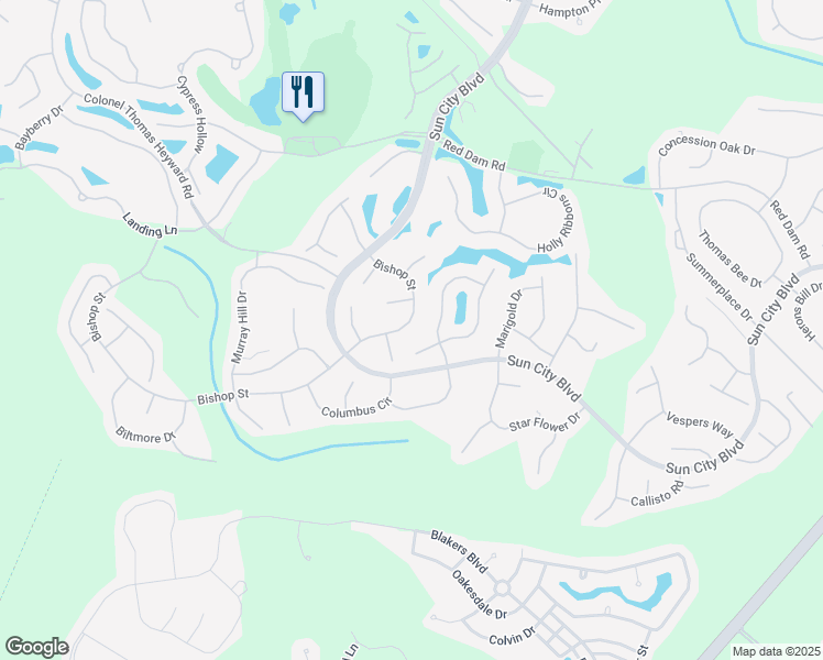 map of restaurants, bars, coffee shops, grocery stores, and more near 45 Bishop Street in Bluffton
