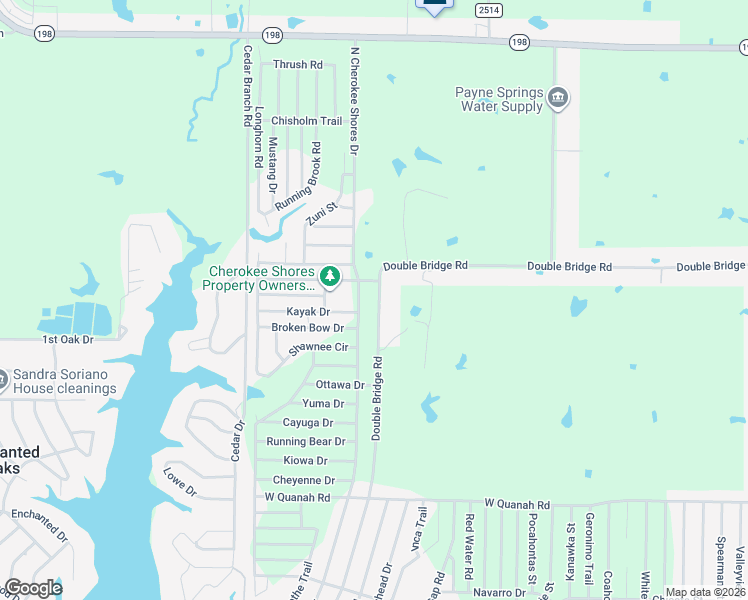 map of restaurants, bars, coffee shops, grocery stores, and more near 8589 Double Bridge Road in Mabank