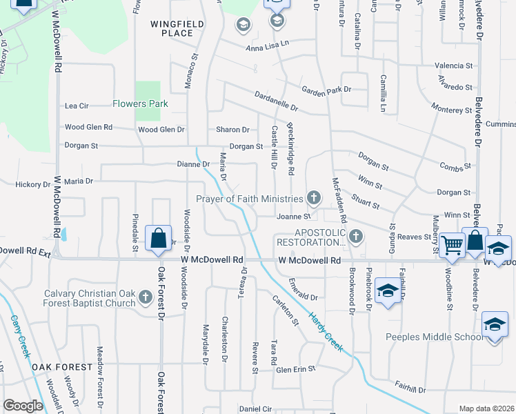map of restaurants, bars, coffee shops, grocery stores, and more near 1111 Maria Drive in Jackson