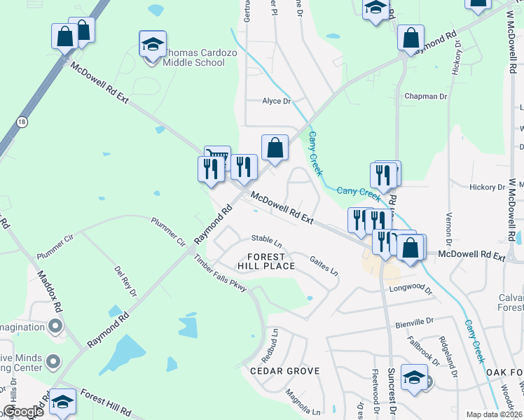 map of restaurants, bars, coffee shops, grocery stores, and more near 3035 Autumn Place South in Jackson