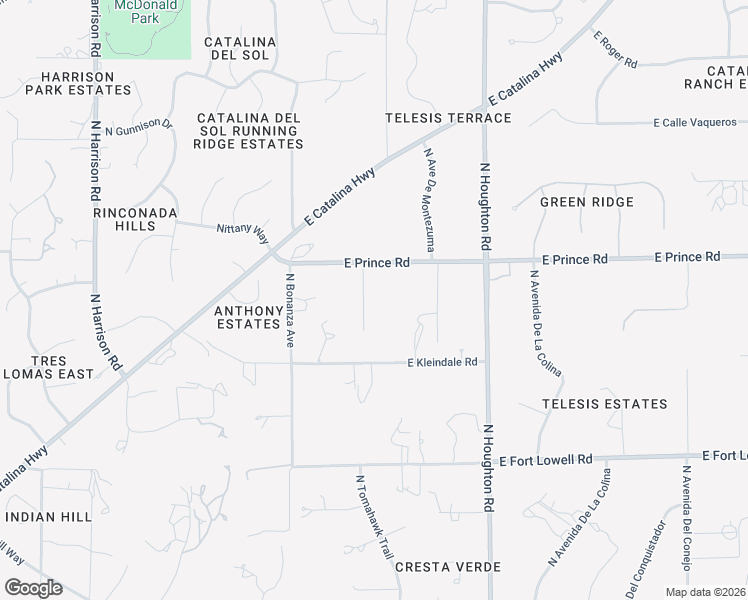 map of restaurants, bars, coffee shops, grocery stores, and more near 10060 East Prince Road in Tucson