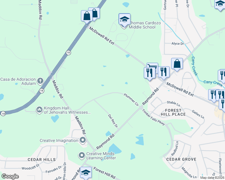 map of restaurants, bars, coffee shops, grocery stores, and more near 156 Plummer Circle in Jackson