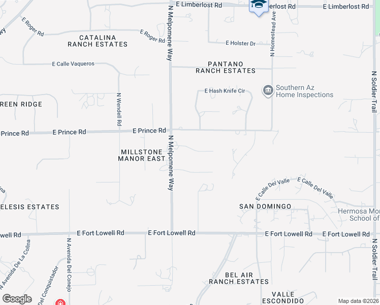 map of restaurants, bars, coffee shops, grocery stores, and more near 11160 East Quick Draw Place in Tucson