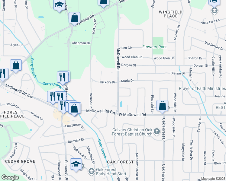 map of restaurants, bars, coffee shops, grocery stores, and more near 2435 West McDowell Road in Jackson