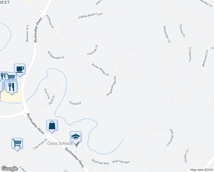 map of restaurants, bars, coffee shops, grocery stores, and more near 200 Knightsbridge Road in Bluffton