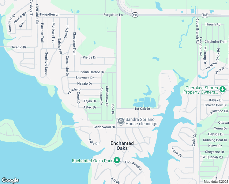 map of restaurants, bars, coffee shops, grocery stores, and more near 6158 Chickasaw Drive in Mabank