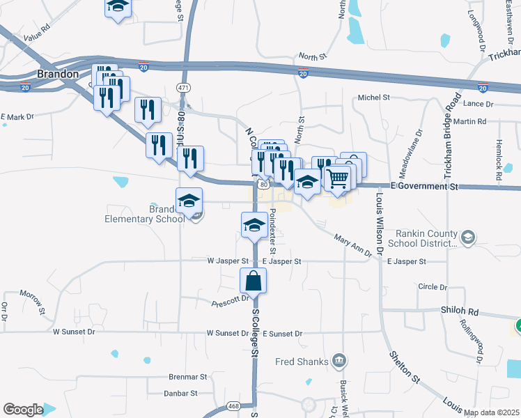 203 South College Street, Brandon MS Walk Score