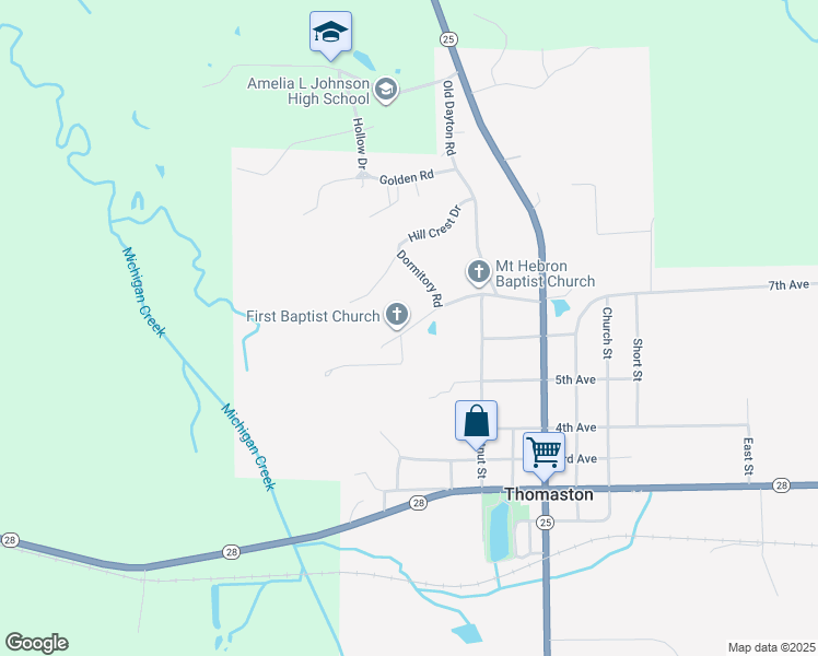 map of restaurants, bars, coffee shops, grocery stores, and more near 1120 7th Avenue in Thomaston