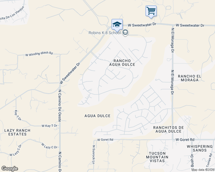 map of restaurants, bars, coffee shops, grocery stores, and more near 4244 West Calva Draw Place in Tucson
