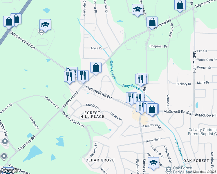 map of restaurants, bars, coffee shops, grocery stores, and more near 2561 Crestleigh Manor in Jackson