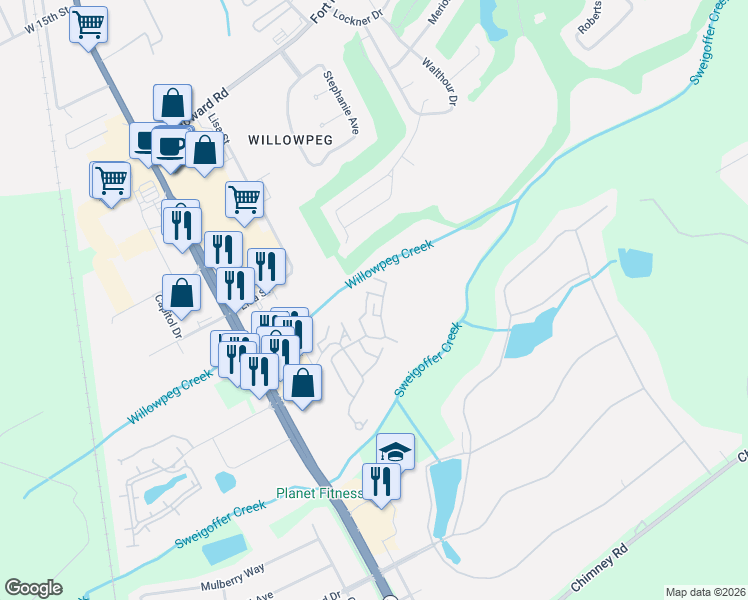 map of restaurants, bars, coffee shops, grocery stores, and more near 1023 Wadley Circle in Rincon