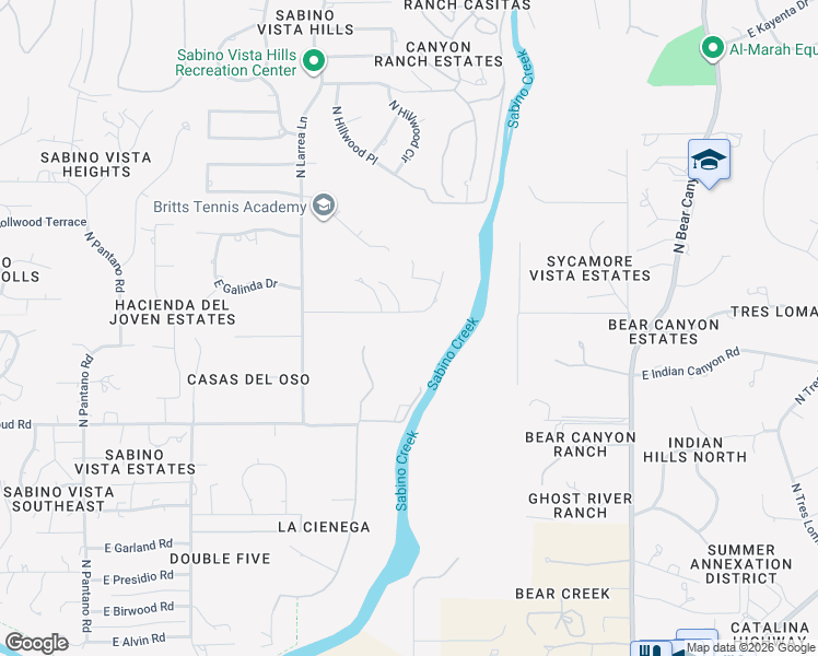 map of restaurants, bars, coffee shops, grocery stores, and more near 8598 East Prince Road in Tucson