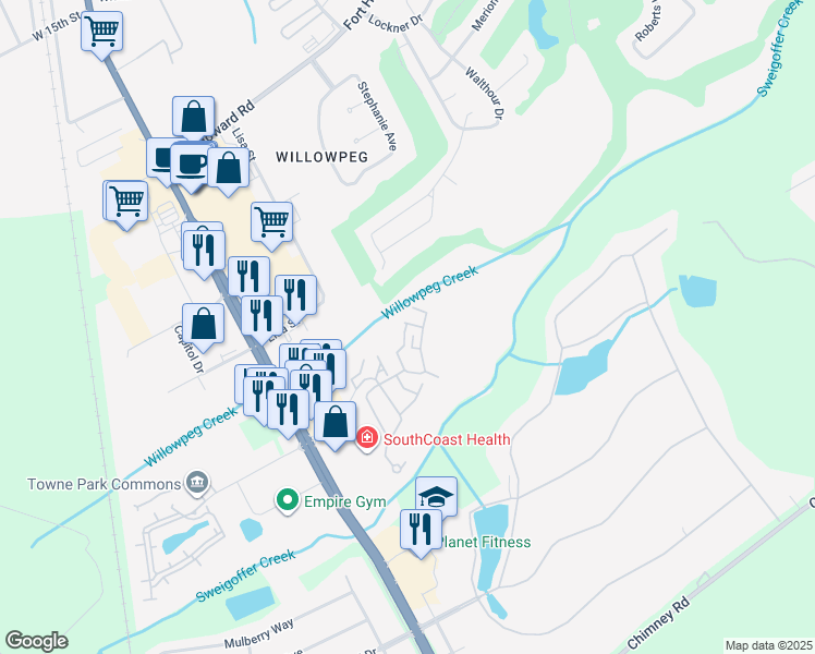 map of restaurants, bars, coffee shops, grocery stores, and more near 1023 Wadley Circle in Rincon
