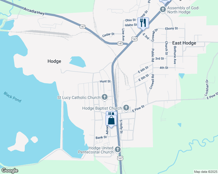 map of restaurants, bars, coffee shops, grocery stores, and more near 1220 South 2nd Street in Hodge