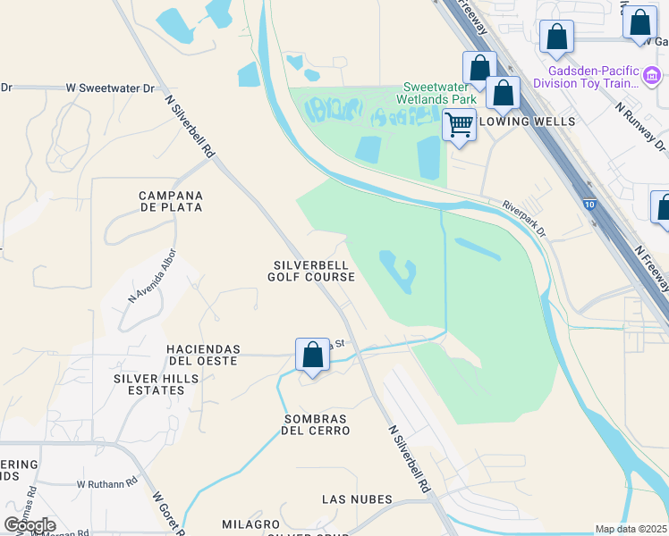 map of restaurants, bars, coffee shops, grocery stores, and more near 3592 North Kellen Canyon Court in Tucson
