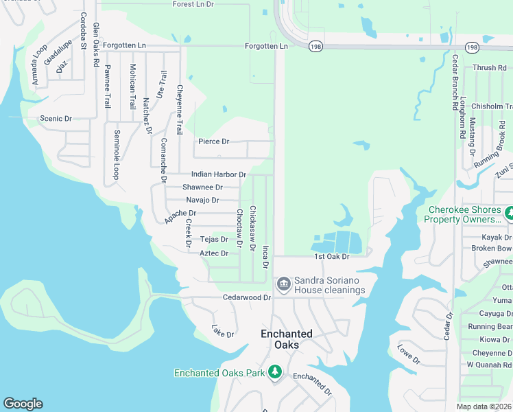 map of restaurants, bars, coffee shops, grocery stores, and more near 6158 Chickasaw Drive in Mabank