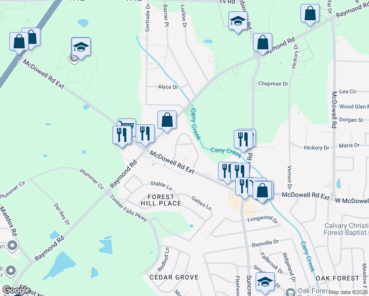 map of restaurants, bars, coffee shops, grocery stores, and more near 3019 Brisbane Lane in Jackson