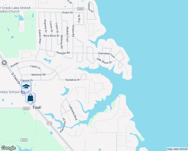map of restaurants, bars, coffee shops, grocery stores, and more near 1512 Hola Court in Tool