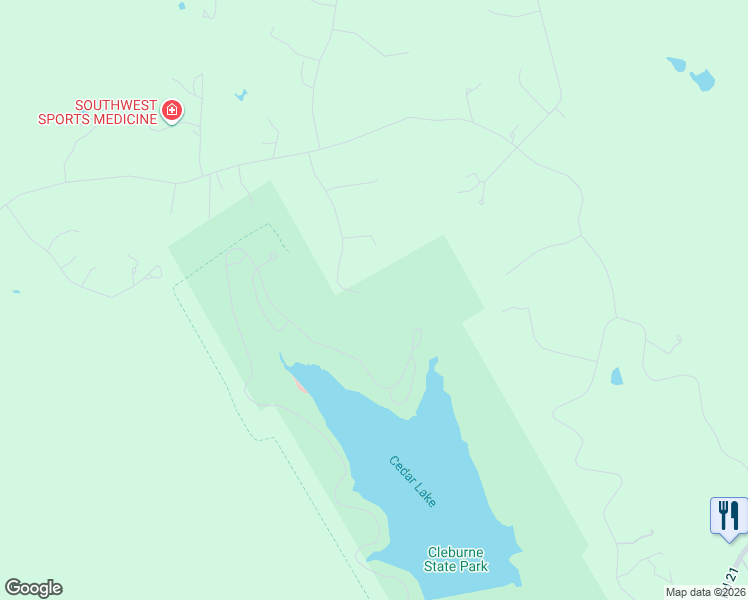 map of restaurants, bars, coffee shops, grocery stores, and more near 1156 Ridge Drive South in Cleburne