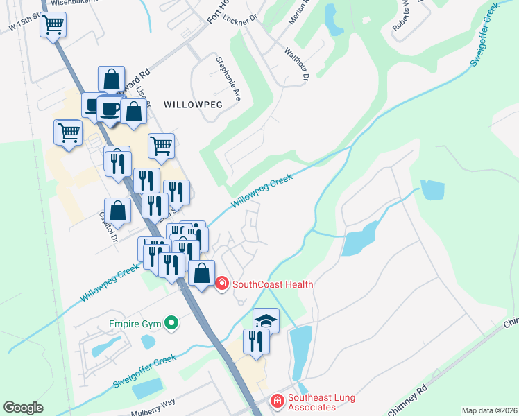 map of restaurants, bars, coffee shops, grocery stores, and more near 1023 Wadley Circle in Rincon