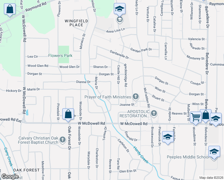 map of restaurants, bars, coffee shops, grocery stores, and more near 1056 Maria Court in Jackson