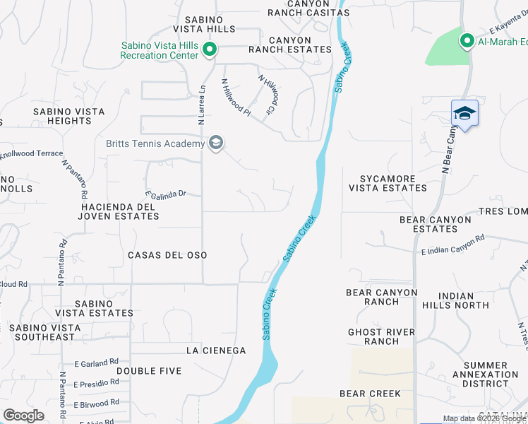 map of restaurants, bars, coffee shops, grocery stores, and more near 8598 East Prince Road in Tucson