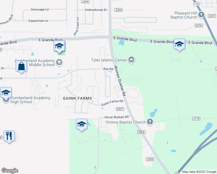 map of restaurants, bars, coffee shops, grocery stores, and more near 14228 Farm to Market Road 2964 in Whitehouse