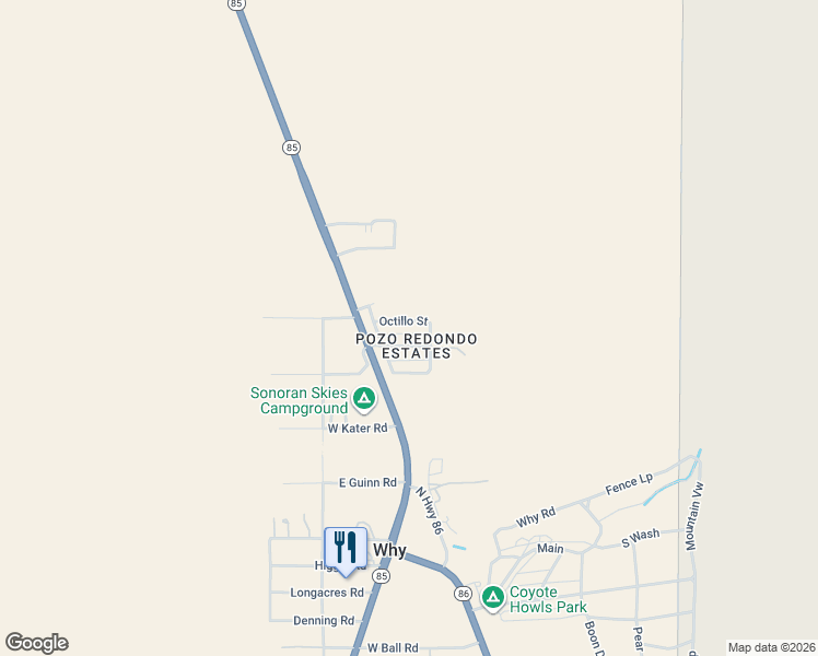 map of restaurants, bars, coffee shops, grocery stores, and more near 161 Sahuaro Street in Ajo