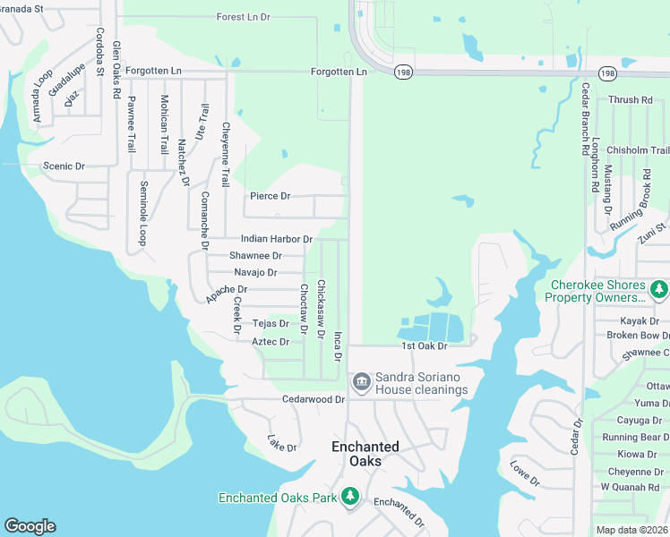 map of restaurants, bars, coffee shops, grocery stores, and more near 6158 Chickasaw Drive in Mabank