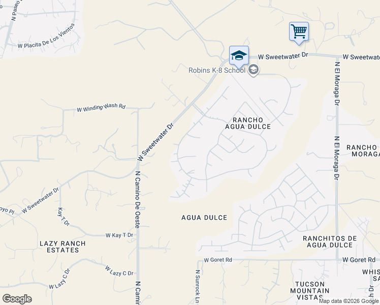 map of restaurants, bars, coffee shops, grocery stores, and more near 4393 West Olivette Mine Place in Tucson