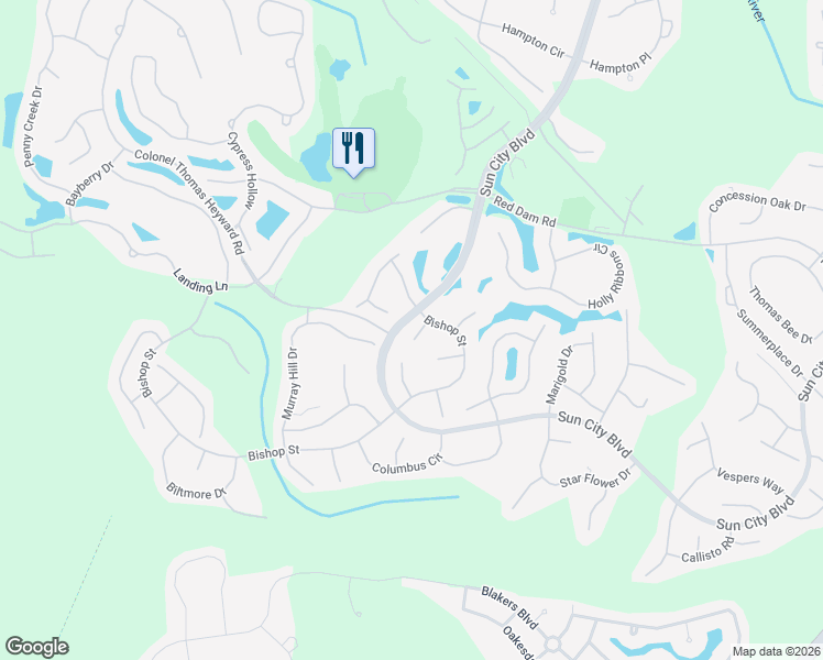 map of restaurants, bars, coffee shops, grocery stores, and more near 16 Pomegranate Lane in Bluffton
