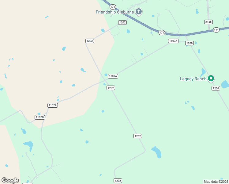 map of restaurants, bars, coffee shops, grocery stores, and more near 5419 County Road 1202 in Cleburne