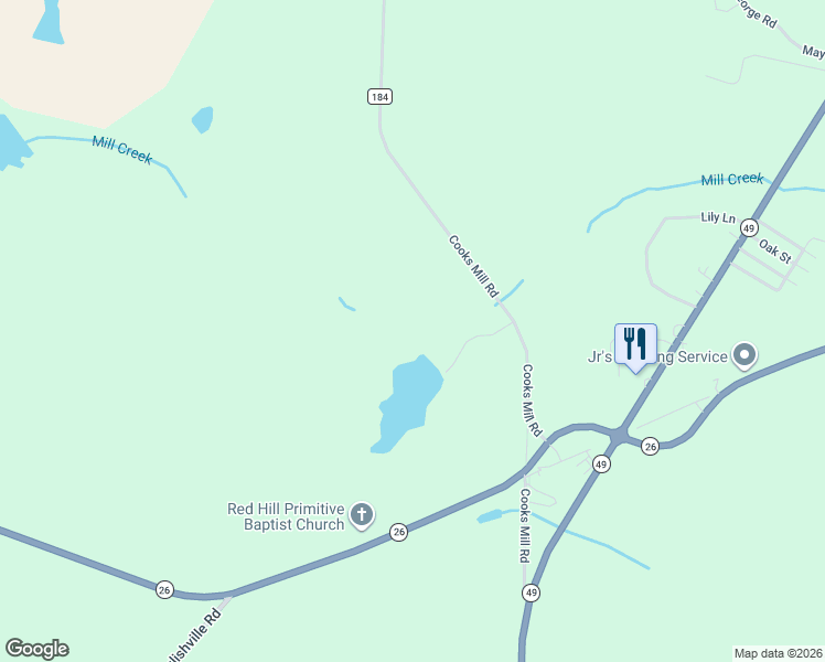 map of restaurants, bars, coffee shops, grocery stores, and more near 1060 Cooks Mill Road in Oglethorpe