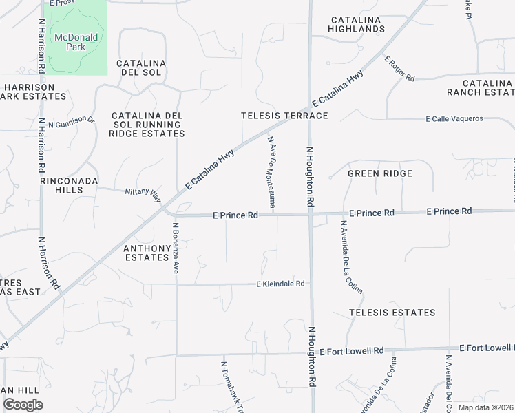 map of restaurants, bars, coffee shops, grocery stores, and more near 10060-10066 E Prince Rd in Tucson