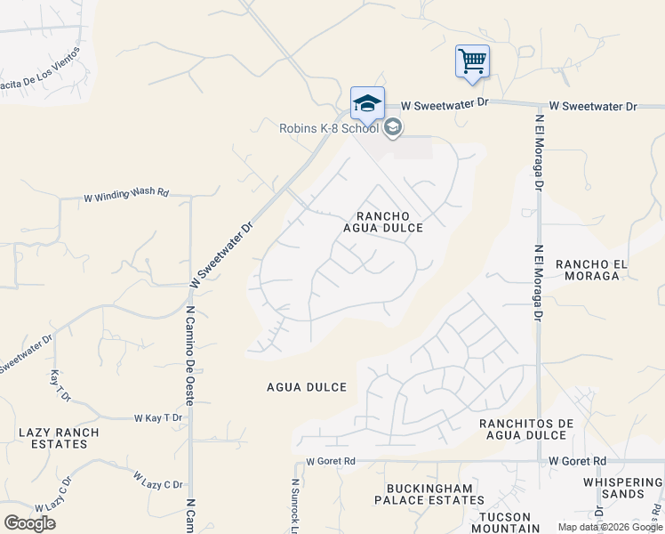map of restaurants, bars, coffee shops, grocery stores, and more near 4244 West Calva Draw Place in Tucson