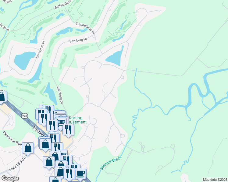 map of restaurants, bars, coffee shops, grocery stores, and more near 148 Oak Forest Road in Bluffton