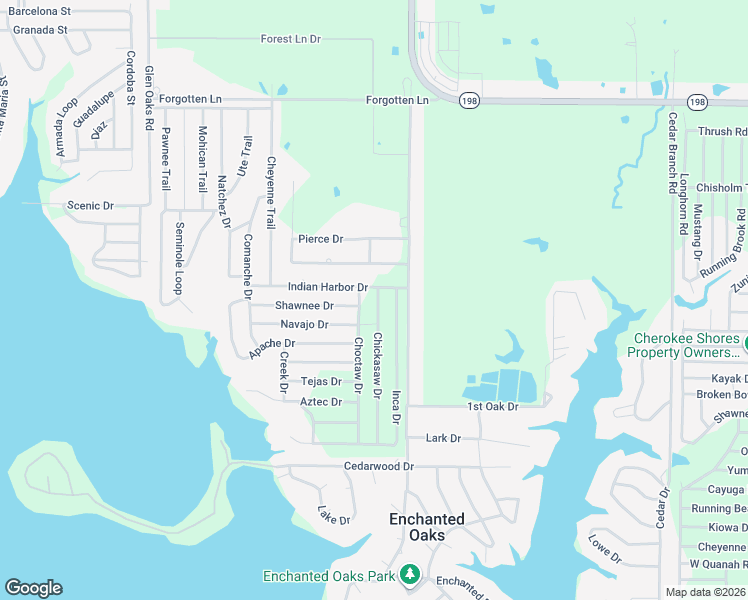 map of restaurants, bars, coffee shops, grocery stores, and more near 6180 Chickasaw Drive in Mabank