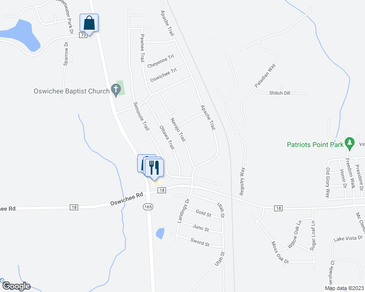 map of restaurants, bars, coffee shops, grocery stores, and more near 13 Navajo Trail in Fort Mitchell