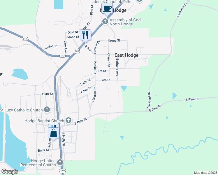 map of restaurants, bars, coffee shops, grocery stores, and more near 4001-5007 5th Street in Quitman