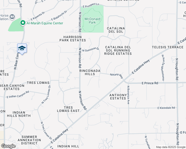 map of restaurants, bars, coffee shops, grocery stores, and more near 9665 East Wasatch Place in Tucson