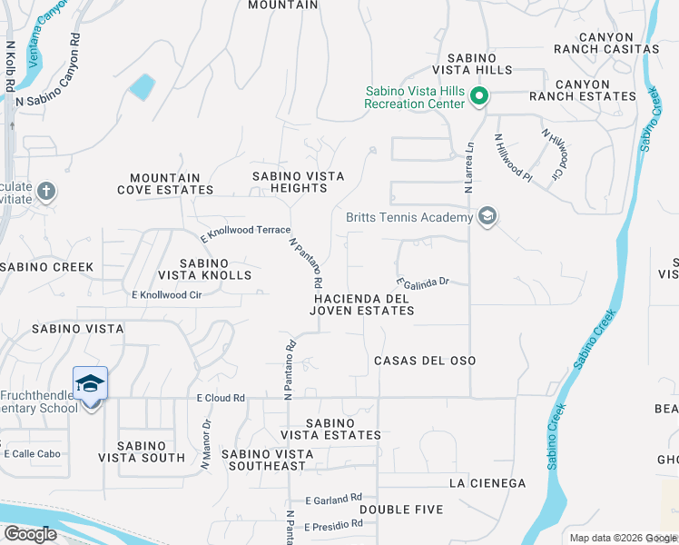map of restaurants, bars, coffee shops, grocery stores, and more near 3675 North Camino De La Familia in Tucson