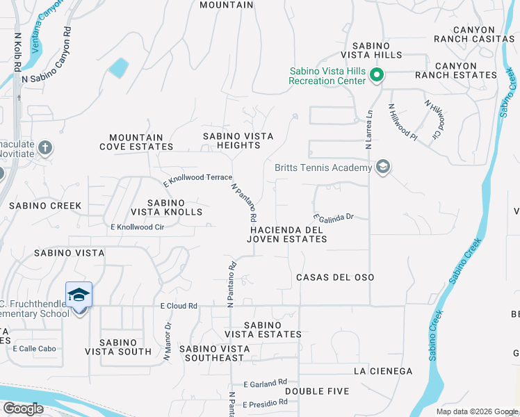 map of restaurants, bars, coffee shops, grocery stores, and more near 3675 North Camino De La Familia in Tucson