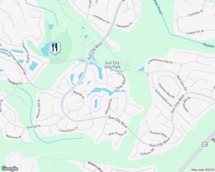 map of restaurants, bars, coffee shops, grocery stores, and more near 69 Holly Ribbons Circle in Bluffton